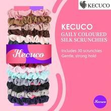 30Pcs Small Satin Hair Scrunchies Silk Hair Ties, Satin Elastic Hair Bands, Elastics Ponytail Holders Women Hair Accessories, 15 Colors Multicolor A - inicial - Ver 2