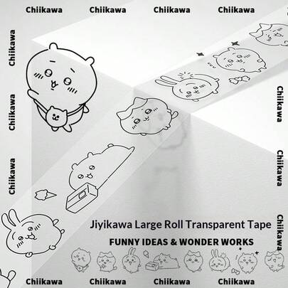 1pc Widening Japanese Comic Tape, Packing And Sealing, Simple Card Out Packaging, Large Roll Of Cost-Effective Cultural And Creative Tape, Super Cute And High Beauty Gifts For Friends, Valentine's Day Gifts, New Year Gifts, Valentine's Day Gifts, Easter Gifts