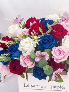 12 szt. czerwonych róż, sztuczne kwiaty, prawdziwe aksamitne kwiaty z łodygami, hurtowo do dekoracji domu DIY, na wesele, imprezę, walentynkowe prezenty, sztuczna róża