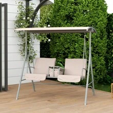 Outdoor Swing Chair Canopy Patio Garden Hanging 2 Person Yard Furniture Grey - 預設 - 查看 4