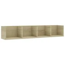 vidaXL Wandregal für CDs Eiche Sonoma 100x18x18 cm Holzwerkstoff - Verschiedenfarbig - Übersicht 2