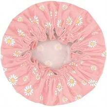 IEOVIEE Gorrito para bañarte de Mujer, Gorro de Baño Impermeable Doble Capa con Diseño Florido Único, Reutilizable para Pelo Largo, Corto o Rizado(Rosa Flor de Cerezo - Margarita) - Multicolor - Ver 2