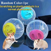 1 pièce Petite boule d'exercice pour animaux de compagnie - Jouet de course pour hamster, fabriqué en plastique PP transparent durable, convient pour les rongeurs et les petites souris pour jouer à l'extérieur, design amusant, structure solide - Multicolore - Voir 5