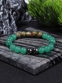 Boho Style Green Aventurine Luck Bracelet, Abundance & Prosperity, Career Succes Yoga Meditation Jewelry For Women Men Daily Wear Gift - Multicolor - View 9