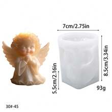 1pc Angel Shaped Silicone Candle Mold - White - View 4