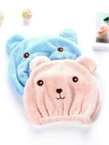 1pc Blue & Pink Teddy Bear Shower Cap, Adult Absorbent Thick Hair Brush, Quick Dry Set, Headband, Shower Cap, Hair Dryer, Shampoo Towel - Multicolor - View 6