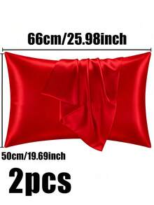 1/2 件装奢华丝滑柔软枕套 - 透气亲肤，触感凉爽，纯色信封式开口 - 可机洗，水洗丝绸枕套，单人冰丝缎面丝绸仿丝绸枕套，圣诞礼物，秘密圣诞老人礼物（女士），情人节礼物，圣诞袜填充物，个性化礼物，圣诞礼物 - 彩色 - 查看 31