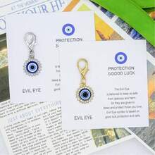 Porte-clés pendentif œil du mal - Porte-bonheur unisexe, carte de message inspirante unique, convient pour les cadeaux d'anniversaire, de mariage, de la Saint-Valentin et de remise des diplômes - Multicolore - Voir 4