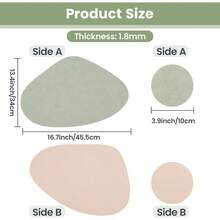 Gugxiom Juego de 6 Manteles Individuales y Posavasos de Piel sintética 13.38" x 16.7" Antideslizantes Impermeables Fáciles de Limpiar para Mesa de Comedor Verde Claro + Roto - Verdeclaroblancoroto - Ver 4