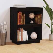 Mobile consolle vidaXL nero, 60x34x75 cm, in legno massello di pino. - Multicolore - Visualizzare 1