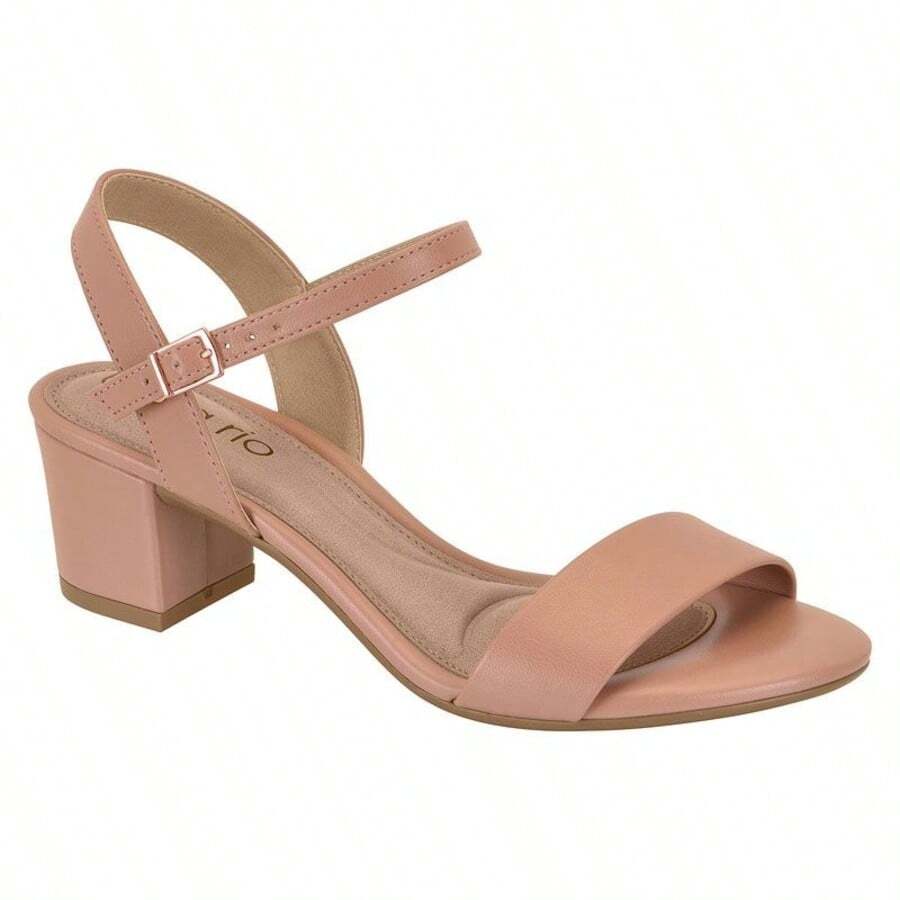 Beira Rio Women's Sandal With Medium Chunky Heel 82461176 - 裸體納帕 82461176 - 查看 1