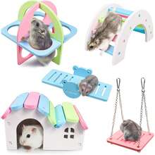 Đồ chơi vận động cho chuột hamster, nhà nhựa cho chuột hamster, hang trú ẩn cho chuột gerbil, phụ kiện cho chuột lang, đồ chơi bệ đỡ cho chuột hamster, đồ chơi mini, lồng PVC cao cấp. - Nhiều màu - Xem 2