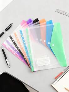 A4 Large Capacity Loose-Leaf File Folders,Eligible Plastic Button-Seal File Bags In Morandi Colors,Thickened With Large Capacity For Documents, Papers, Exams, Etc,Made Of Modern PP Material, Expandable Button And Label Pockets, Suitable For School, Home, Office, Attendance, Travel - Portable Design, Back To School, School Supplies