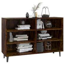 Credenza vidaXL in legno composito di rovere affumicato, dimensioni 103,5 x 35 x 70 cm. - Multicolore - Visualizzare 3