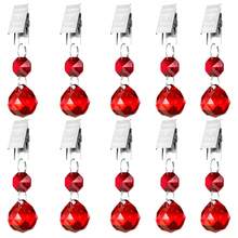 4个/8个/10个装桌布夹，水晶玻璃配重，装饰性透明窗帘配重，带不锈钢夹子，适用于家庭用餐、厨房/餐厅/家居/花园装饰 - 彩色 - 查看 16