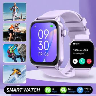 PEJE Women's Smart Watch, 1.83" Outdoor Digital Fitness Watch, Multi-Function, Suitable For Fitness & Daily Wear, Compatible With IOS & Android, 230mAh Battery, Supports Wireless Calling & Notifications, Remote Camera/Music Control, 100+ Sports Modes, Great Gift