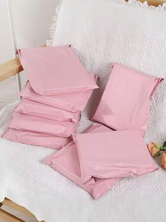 1 Pack Of 50 Pieces, Thick Moisture-Proof Dust-Proof Solid Color Bag, Express Bag, Minimalist Style Bag, Multifunctional Bag, Suitable For School, Office, Bathroom