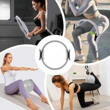 KIDS CHOICE Pilates Kit Casa Incluye Aro Pilates 25Pulgada,Pelota Pilates Pequeña y 1 Paar Calcetines de Yoga,Anillo y Pelota Chica 25cm de Yoga,para Tonificar Los Músculos de Brazos y Muslos(Gris) - Multicolor - Ver 7