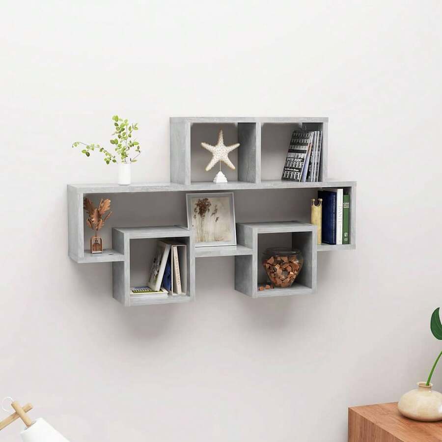 Mensola da parete vidaXL a forma di auto, grigio cemento, materiale a base di legno - Multicolore - Visualizzare 1