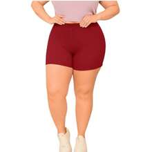 Set Of 3 Women's Plus Size High-Waisted Ribbed Shorts – Comfort, Style, Color Block, Simple Knit Knot, Vacation, Beach, Home - Nhiều màu - Xem 4
