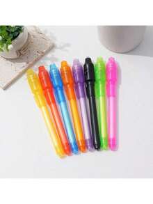 1/5/10/20支随机颜色发光隐形记号笔，带灯光，可传递秘密信息，适用于圣诞礼盒填充物和生日礼物 - 彩色 - 查看 17