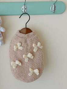 1pc Pet Fleece Vest, Reversible Sherpa Vest, New Winter Design With Cute Bow Accent, Suitable For Poodle, Teddy, Chihuahua, Pomeranian And Other Medium/Small Cats And Dogs, Keeps Pets Warm And Comfortable - Multicolor - View 5