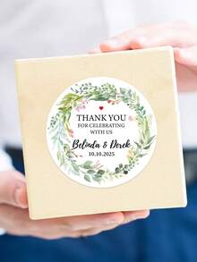 Personalized Thank You Stickers, Wedding Thank You Stickers, Floral Thank You Stickers For Party Favors, Round Thank You Sticker Seals,Personalized Printed Flower Stickers - Choose Your Floral Design And Font Combo - Custom Welcome Wedding Favor Labels - Multicolor - View 18