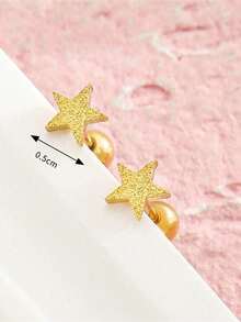 1 Pair Delicate Small Heart Shaped Stud Earrings, Fashion Jewelry For Daily Wear - Multicolor - View 7