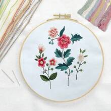 EstiloTendenciaKit De Bordado Para Bolsa De Lona Con PatróN Para Principiantes. Kits De Manualidades De Bordado DIY Para Adultos. Incluye Instrucciones, Dedal, Bastidores De Bordado E Hilos De Colores (CR002 Jinxiumixiang)Calidad PremiumVersióN Mejorada - CR002 yanlongchuoyue beige - Ver 4