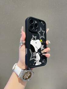 SNOOPY A Cartoon Anime  Sky Eye Step Black Phone Case, Shockproof Tpu Material Phone Case Can Be Given As A Holiday Gift. It Is Suitable For Apple Phones, And The New Model Is Suitable For IPhone13/14/15/16/17Pro Max Phone Case - Multicolor - View 3