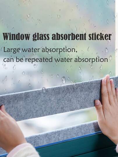 1 Set 3cm X 4m Window Glass Sticker, Anti-Condensation Winter Window Sill Sticker, Self-Adhesive Felt Pad, Suitable For Doors & Windows - Easy To Install And Clean