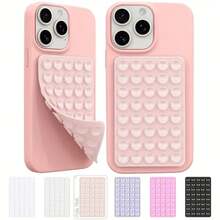 2个装经典双面40吸盘双面手持自拍杆支架，多功能粘性手机支架，可重复使用的粘垫，用于手机支架或握持，适用于自拍、视频录制 - 易于粘贴，易于清洁，兼容和安卓手机 - 非常适合淋浴、视频录制和摄影，是送给朋友的绝佳礼物，圣诞礼物，兼容、安卓手机，生日礼物，送给家人、朋友的礼物，生日浴室手机配件粘性支架 - 彩色 - 查看 4