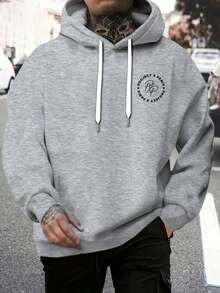 Men'S Hooded Sweatshirt with PXP Artistic Signature Print | Comfortable and Stylish, Ideal for Casual Wear and Leisure, Loose Fit, Slight Stretch Fabric - Gris - Ver 3