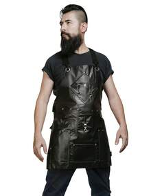 BARBEST Mandil Delantal Para Barbero, Estilista, Peluquero Bartender, Tatuador Multifuncional Lord Hooligan - Negro - Ver 6