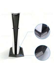 Vertical Stand For 5th Gen Slim Game Console, Cooling Vented Anti‑Slip Dock Base, Fits Digital & Disc Editions, Note: Console Not Included, Not For Original Old Models - Black - View 7