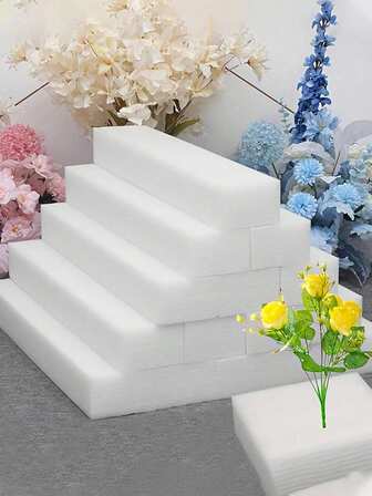 1 pieza Bloque de espuma floral, espuma de manualidades blanca, espuma de flores frescas y artificiales, espuma verde húmeda y seca para arreglos florales de flores frescas y artificiales, manualidades DIY, decoración de bodas, proyectos de jardinería, decoración central de mesa.