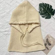 女士针织帽围巾套装（1件），拉法帽，防风保暖护耳帽，秋冬季 - 多色 - 查看 11