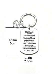 Stainless Steel Keychain With Engraved Letters' My Man ',Keychain, Package Chain,For Backpacks, Purses,For Women Men Teen Girls Boys,Valentine'S Day - Durable Rectangular Tag With Clasp,Suitable For Giving To Family, Loved Ones, Friends, And Classmates - Multicolor - View 11