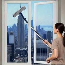 1pc Multifunctional Window Scraper With Crevice Brush, High Window Glass Cleaning Tool, Adjustable Squeegee Blade, Suitable For Gas Stations, Glass, Shower, Outdoor High Windows Cleaning - Multicolor - View 3