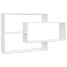 vidaXL Wandregale Hochglanzweiß 104x20x58,5 cm Holzwerkstoff - Verschiedenfarbig - Übersicht 2