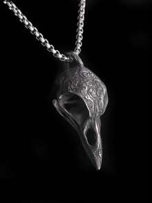 Women's Skull Raven Witch Necklace Mystic Amulet Dark Alternative Witchcraft - 黑色 - 查看 4
