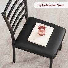 Juego de mesa de cocina de 3 piezas con 2 sillas y estructura de metal, juego de comedor compacto para 2 personas para espacios pequeños, mesas de comedor modernas con superficie impermeable y fácil montaje, color negro - Negro - Ver 7