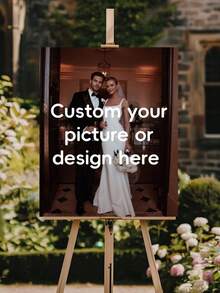 Customizable Photo Wedding Welcome Sign Personalized Bride Party Directional Sign Plastic Material Multiple Sizes For Engagement Anniversary Birthday Graduation Party Entrance Decor - Multicolor - View 6