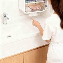 Organizator pliabil de perete, dulap de depozitare alb, rafturi din plastic ușore (0,68 kg) pentru baie, bucătărie și birou, raft suspendat pliabil de 14,2 inch - Multicolor - Vizualizare 6