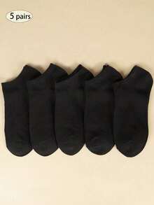 5/10/20/30/Double Couleur unie Fibre de polyester (polyester) Rayures côtelées Décontracté Mode Respirant Absorbant la transpiration Confortable Style de couple - Noir - Voir 5