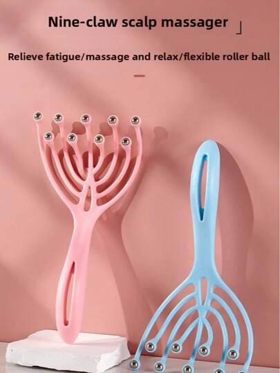 Aparat de masaj pentru scalp din oțel cu gheare de 9/20, 1 bucată - Perie de păr cu tentacule de caracatiță pentru ameliorarea stresului și creșterea părului - Instrument de masaj pentru cap cu presiune profundă - Cadou de relaxare de sărbători, articol esențial pentru îngrijirea personală de Ziua Recunoștinței, experiență spa de Crăciun, gadget wellness pentru Instagram, upgrade wellness de Anul Nou