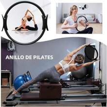 Equipo de Pilates para Entrenamiento en Casa - 11 Piezas Pilates Kit con Pelota de Yoga 25cm,Bandas de Resistencia y Aro de Pilates - para Pilates en Casa,Yoga y Ejercicio en Hogar(Gris) - Multicolor - Ver 3