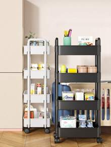 Multi-Functional Storage Rack, Bedroom/Bathroom Floor Standing Mobile Shelf, Makeup Organizer, Snack Rack, Skincare Products Storage - Multicolor - View 5