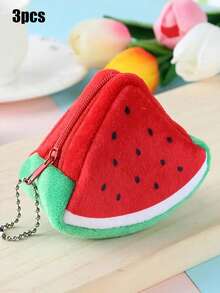 1pc Creative Plush Triangle Fruit Coin Bag Coin And Key Storage Bag For Women Wallet Mini Wallet Purse Wallet Coin Wallet Fall Wallet Autumn Wallet - Multicolor - View 13
