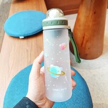 Frosted Plastic Planet Cartoon Water Cup For Students With Filter For Tea Infusion And Direct Drinking, Space-Themed Water Cup